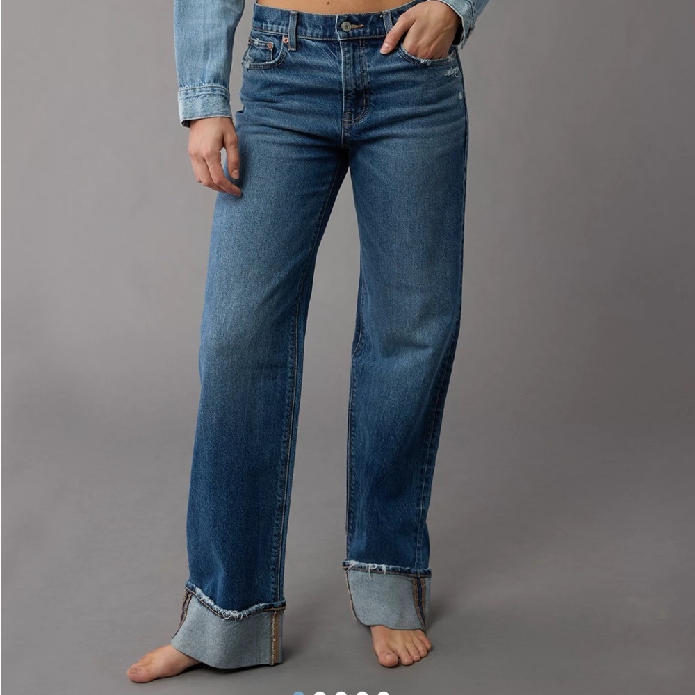 AE Stretch High-Waisted Stovepipe Cuffed Jean American eagle